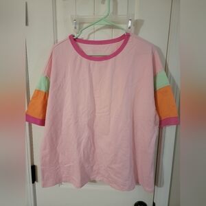 Colorblock Pink T-Shirt